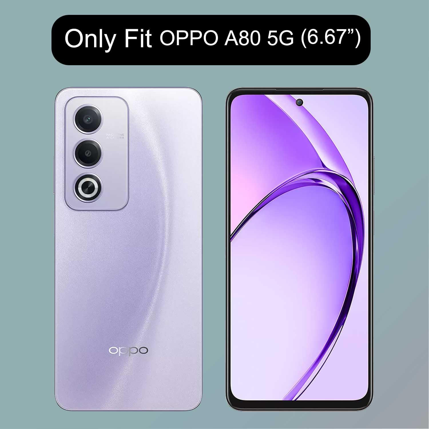 Holilo Cover +2 Pezzi Vetro Temperato Pellicola per OPPO A5m/OPPO A5 5G/4G, Anti-graffio Antiurto Tocco Morbido Protezione Custodia Protettiva Durezza 9H Pellicola Protettiva