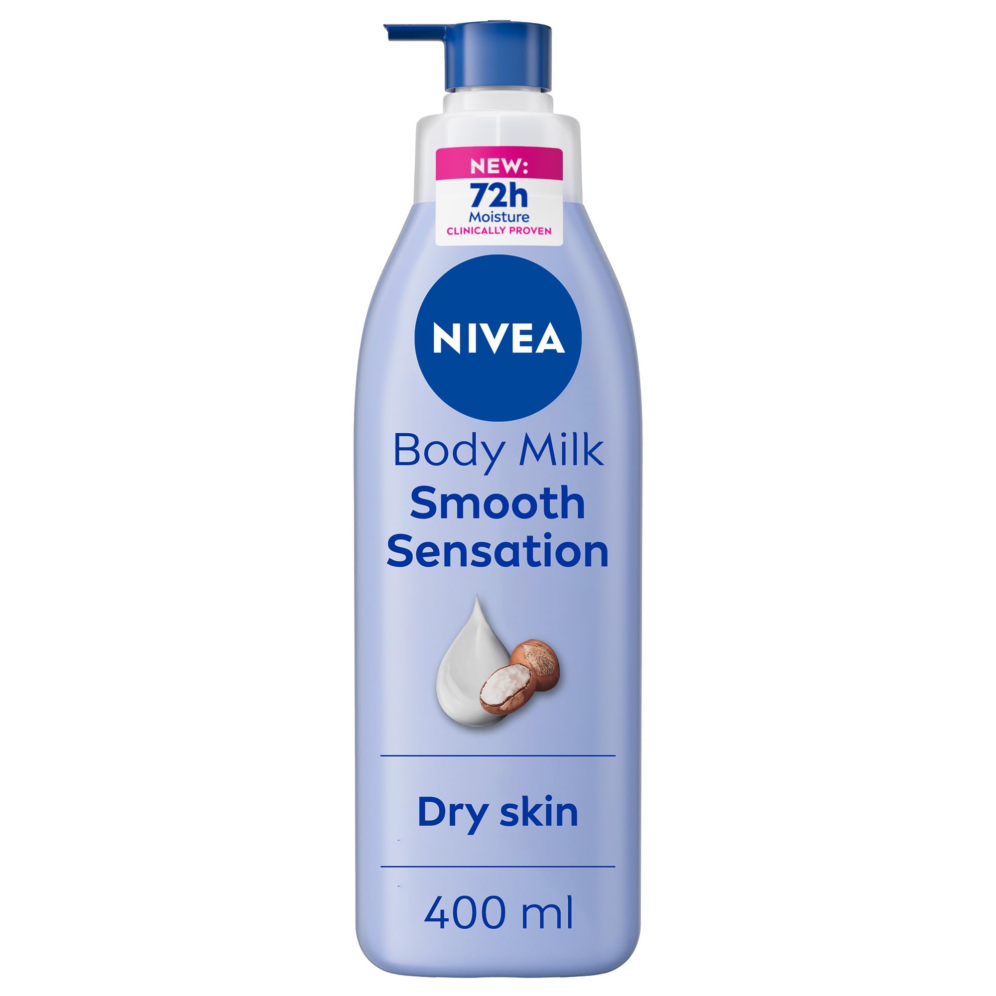 Body Lotion Milk for Dry Skin, Shea Smooth, with Deep Moisture Serum, 48H of Indulging Moisture Care, 400ml (Packaging may vary)
