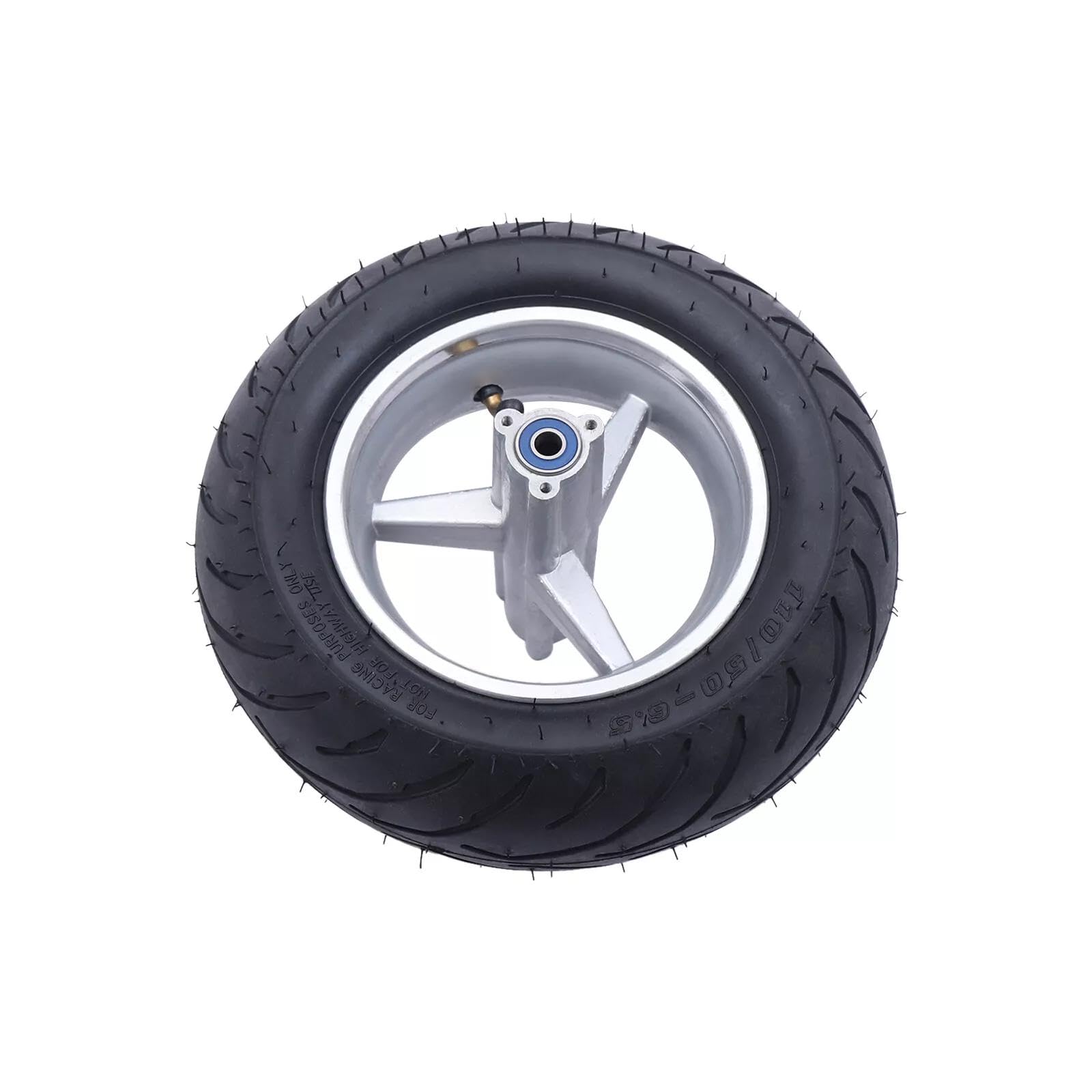 110/50-6,5 Hinterrad-Reifen, Pocket Rocket Bike mit Reifenfelge, Nabe und Schlauch für 49cc 2-Takt-Mini-Motorrad, 10 mm Loch-Innendurchmesser, Schwarz
