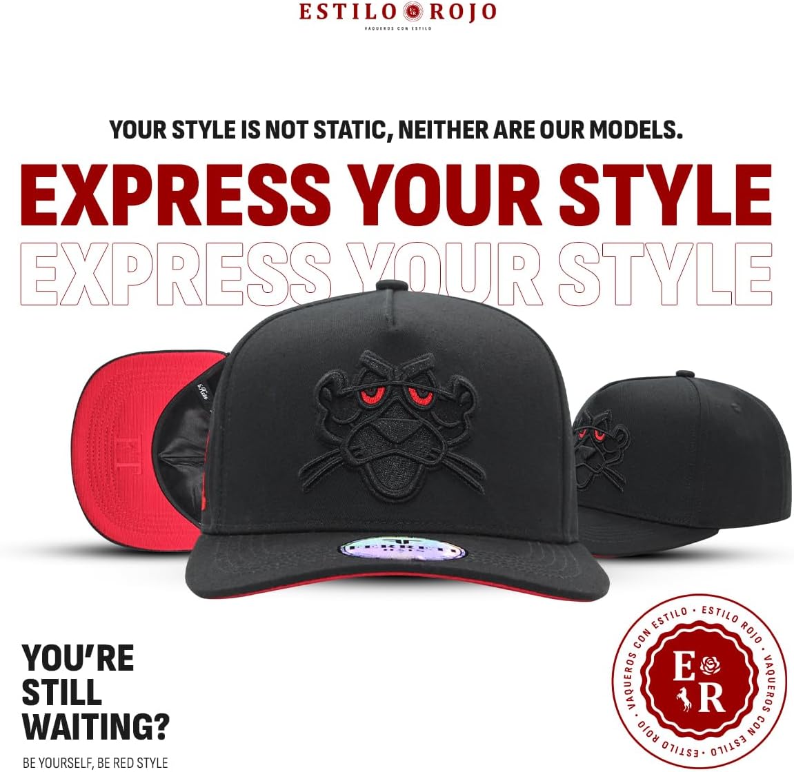 Culiacan - Hat - Original - Snapback - Baseball -Trucker Cap - Adjustable Man and Woman - Panther Embroidered Design - Black - Image 2