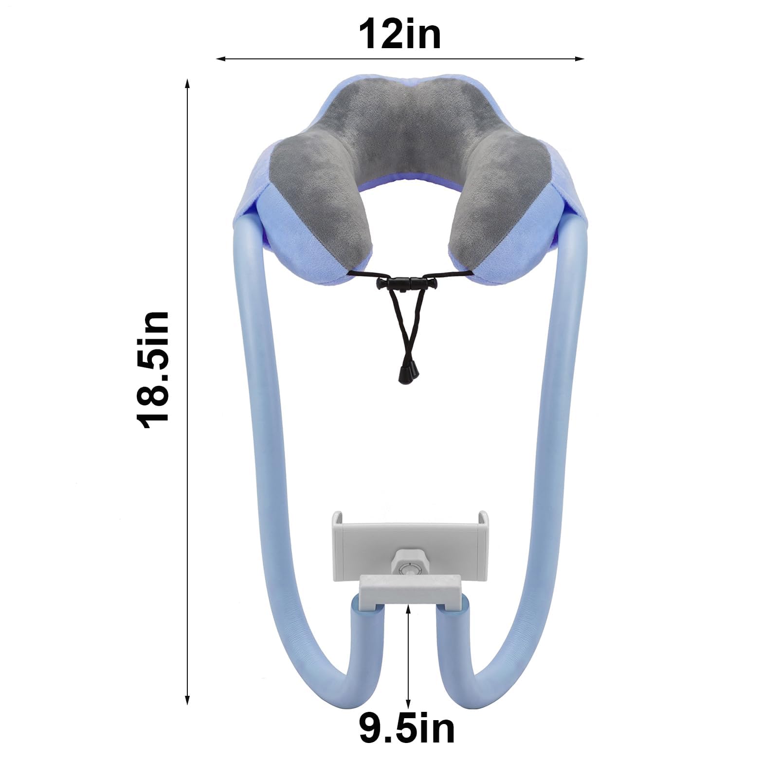Soporte para teléfono móvil con almohada para el cuello, diseño ajustable 2 en 1, rotación de 360 grados, soporte cómodo para reducir la fatiga del cuello, ideal para el hogar y viajes