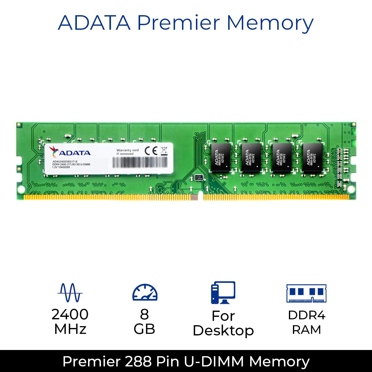 メモリー ADATA DDR4 2400(17) 8G×8 14枚 ジャンク ADATA DDR4-RAM 8GB PC4-2400T ECC RDIMM 1R - AD4R240038G17-BHYA