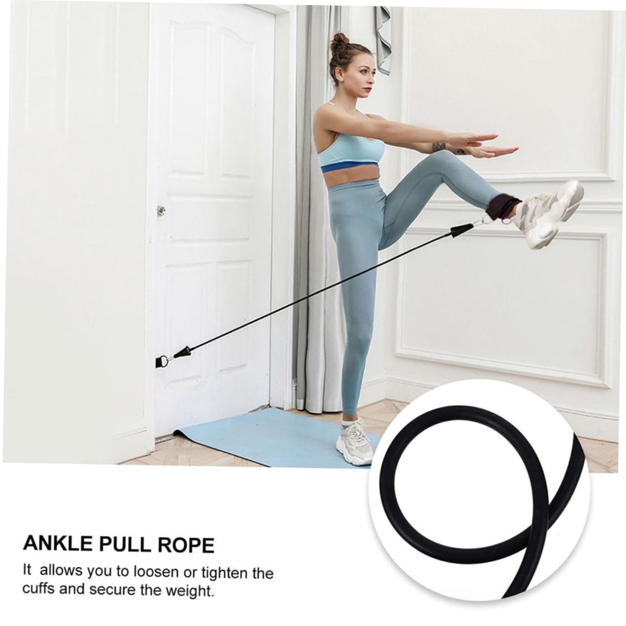 Abaodam Fasce Elastiche per Allenamento con Cinghie per Caviglia Accessori per Fitness e Trazioni per Esercizi e Glutei Resistente e Facile Usare Donne