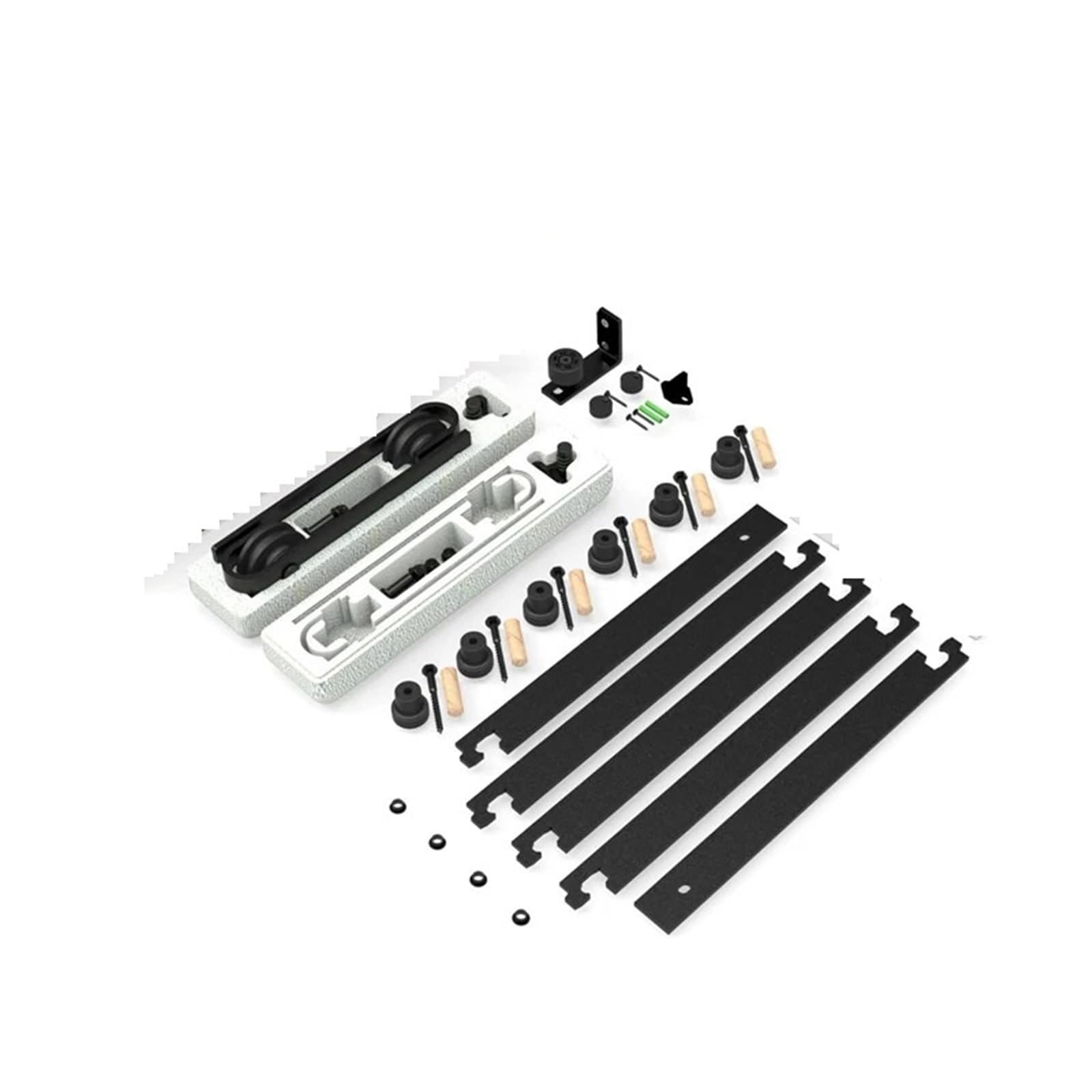 Barn Door Sliding Kit, Sliding Door Kit, 6/6.6Foot Barn, Black Rail, Suitable for Single Wooden, J Shape(6.6FT 201CM Rail Kit)