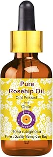 Deve Herbes Pure Rosehip Oil (Rosa rubiginosa) with Glass Dropper 100% Natural Therapeutic Grade Cold Pressed for Personal Care 100ml (3.38 oz)