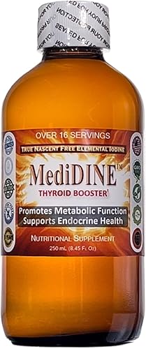 Miniatura 2 de MediDINE Suplemento nutricional de yodo naciente para la tiroides – 8.5 fl oz (8.45 fl oz) en botella de vidrio ámbar