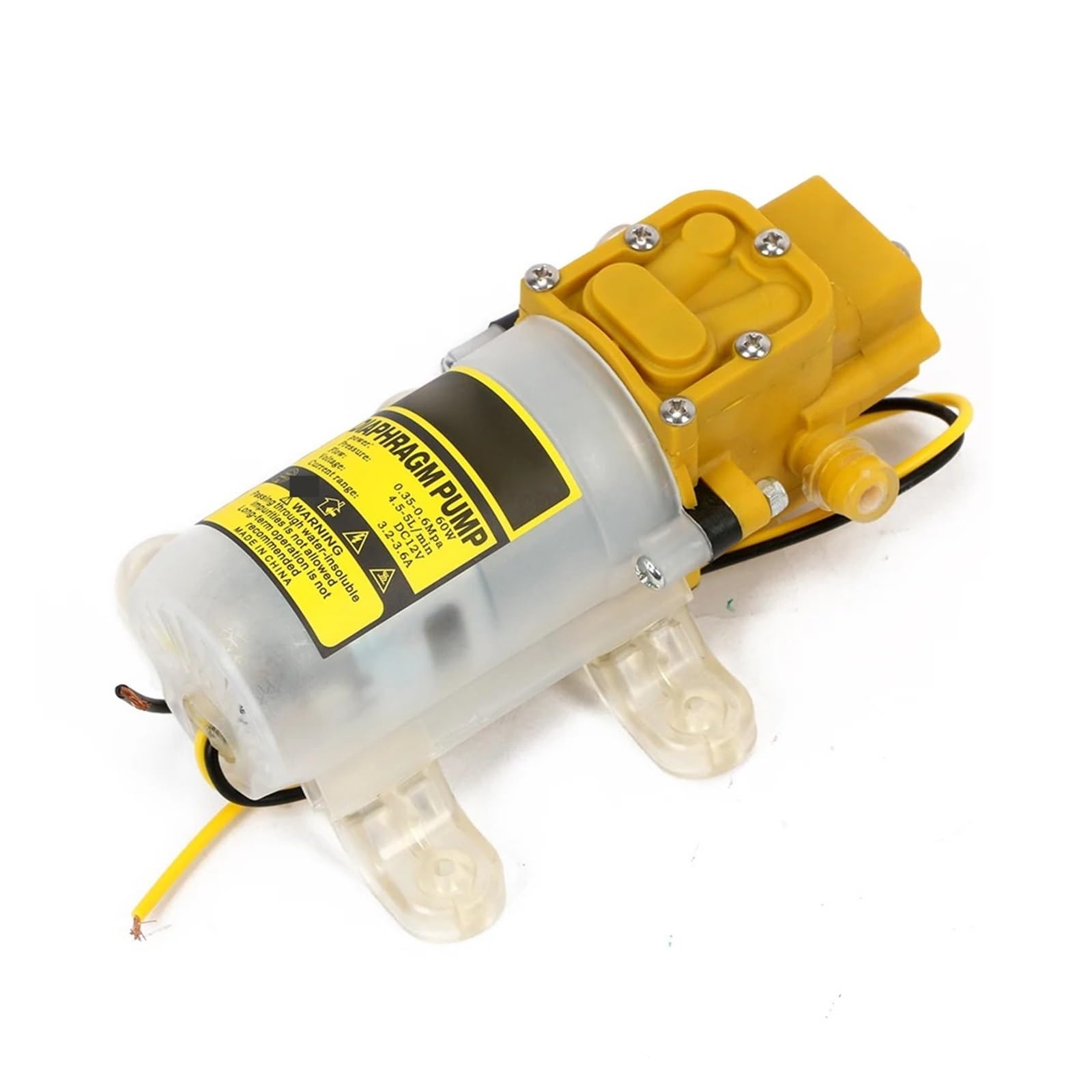 12V Mini Pompa Membranowa Myjnia Samochodowa Wysokociśnieniowa Mikro Refluksowa Rolnictwo Elektryczny Spray Mała Wodna Płynna Praca Stały Przepływ Niezawodność(Yellow 80w 12V)