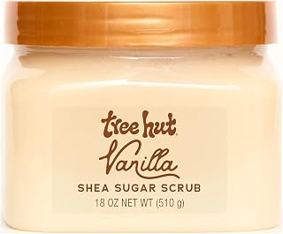 Tree Hut Vanilla Shea Sugar Body Scrub 18oz - Exfoliating Hydrating Scrub with Colloidal Gold, Natural Oils & Vegan Formula