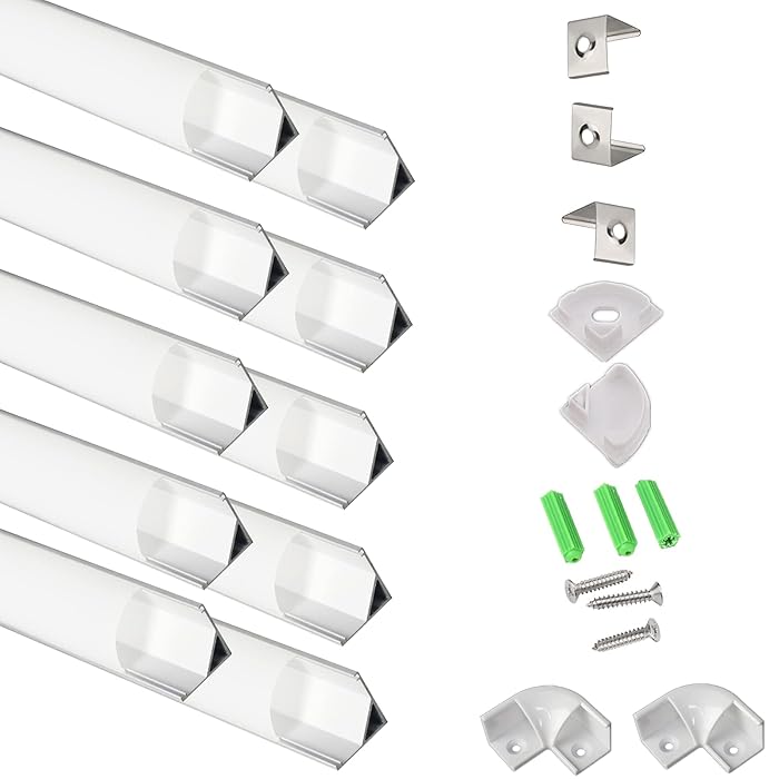 Buy 10Pack 3.3FT 1 Meter V Shape LED Channel System with Milky Cover