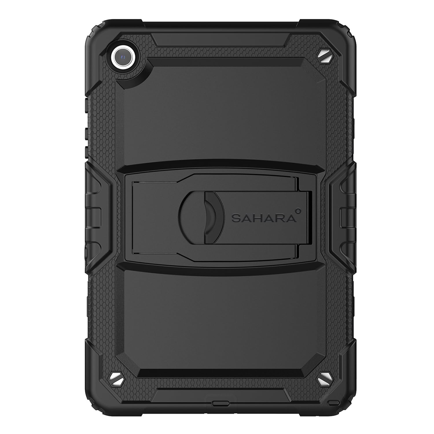 SaharaCase Defense Series Case for Samsung Galaxy Tab A9+ - Integrated Kickstand, Built-in Screen Protector, Shoulder Strap - Black