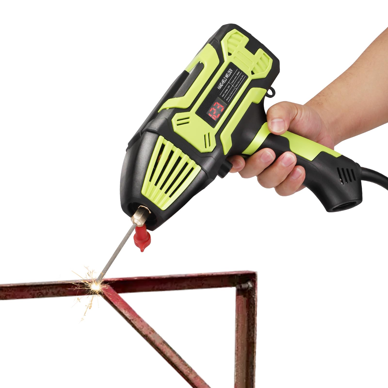 Lichtbogenschweißgerät, 220 V Handschweißgerät mit 6 Variable Stromeinstellungen, 20-200ampfbarem Ausgangsstrom, geeignet für 3/32 "-1/8" (2,4-3,2 mm) Schweißstangen (grün)