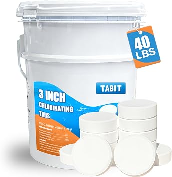 37% off: Chlorine Tablets 3 inch 40 Pounds, TABIT Swimming Pool Long Lasting Chlorinating Tablets, Slow Dissolving, …