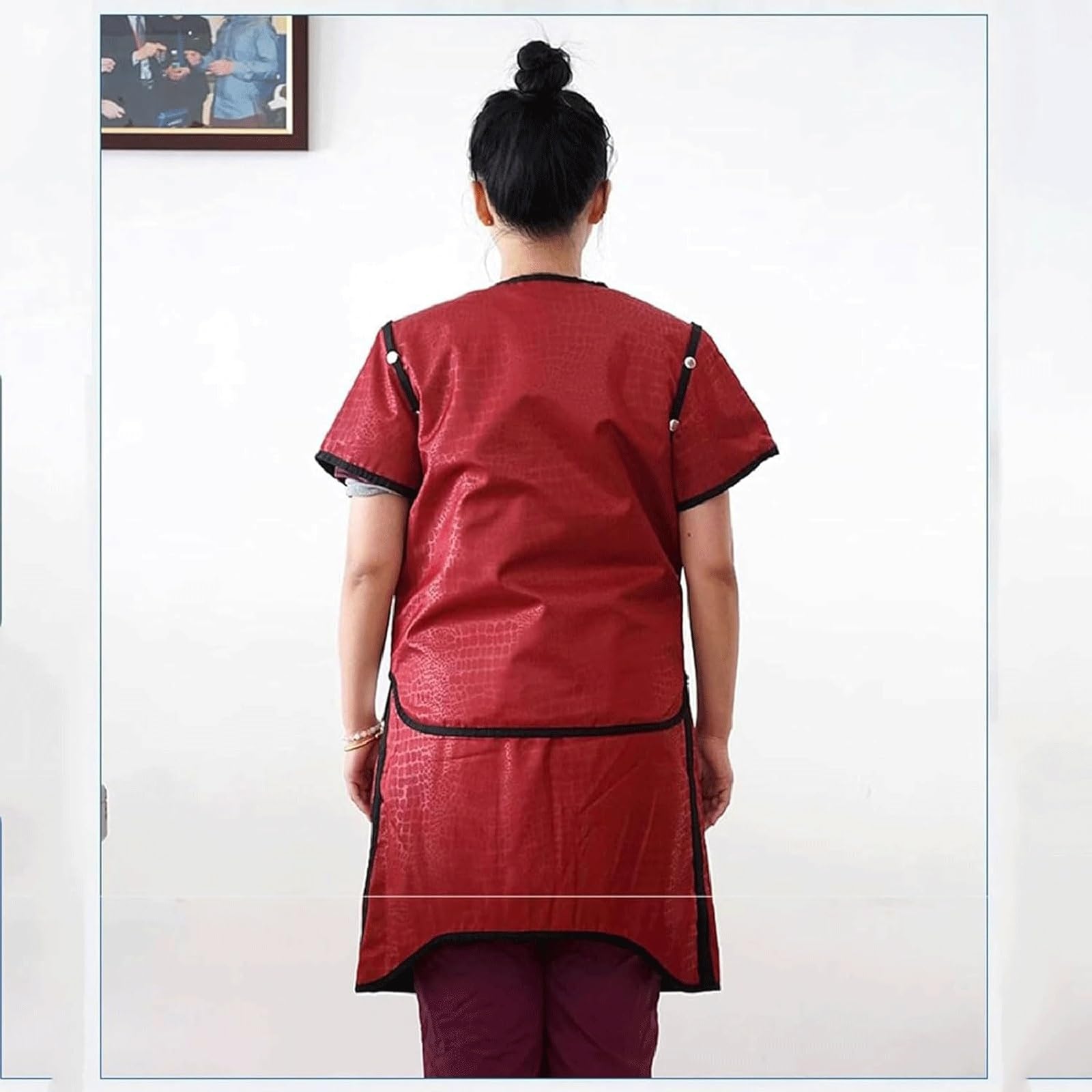 Delantal de Plomo de Caucho for hospitales y Laboratorios, Protector de Rayos X de Manga Corta de 0,35 mmpb y 0,5 mmpb, Delantal de radiación, Impermeable.(0.35mmpb,43.4 * 23.6in)