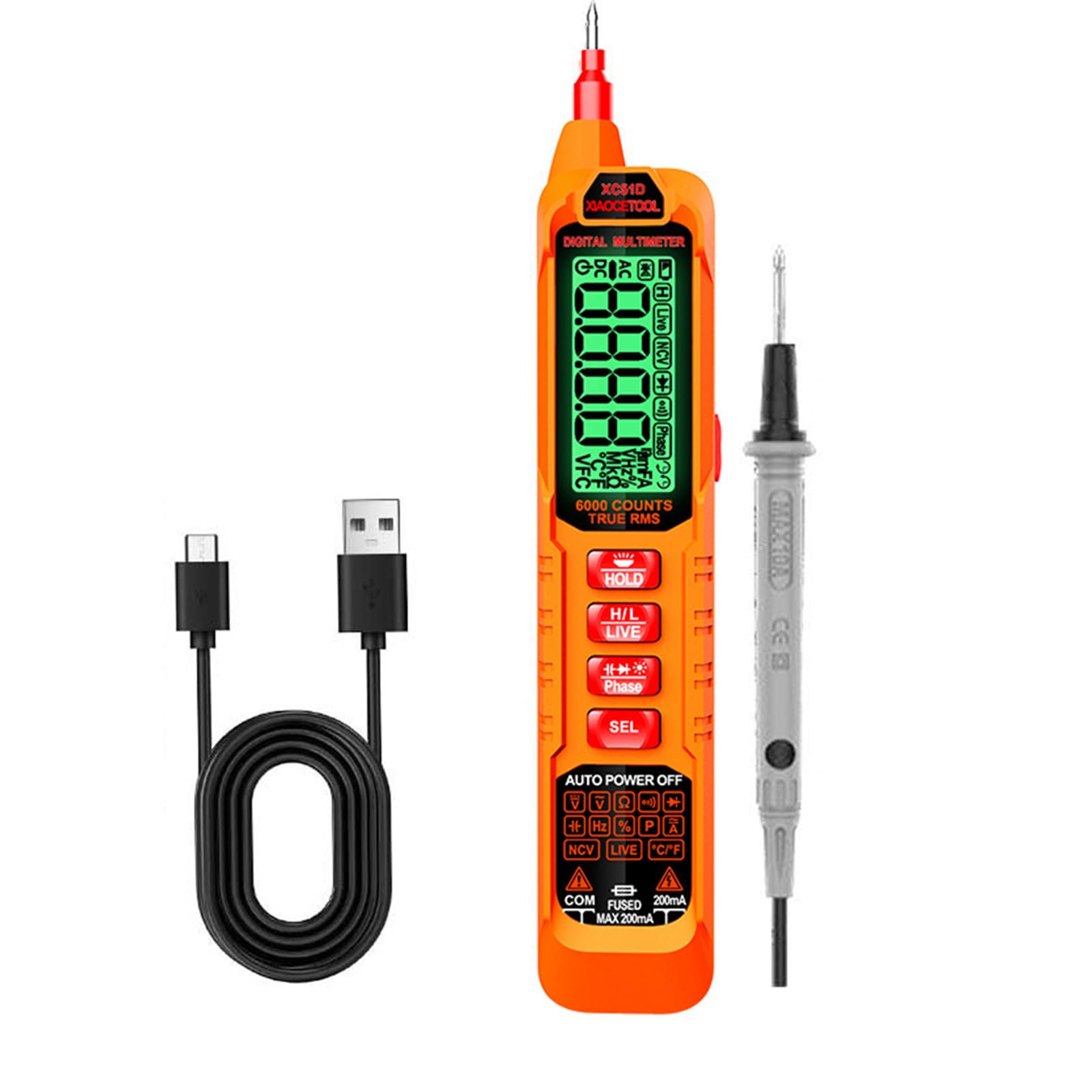Apglsxy Compactly Pen Shape Digital Multimeter Pen Tester For Electricians High Accuracy Voltages Tester With Antiburn Protections Shaped Digital Multimeter