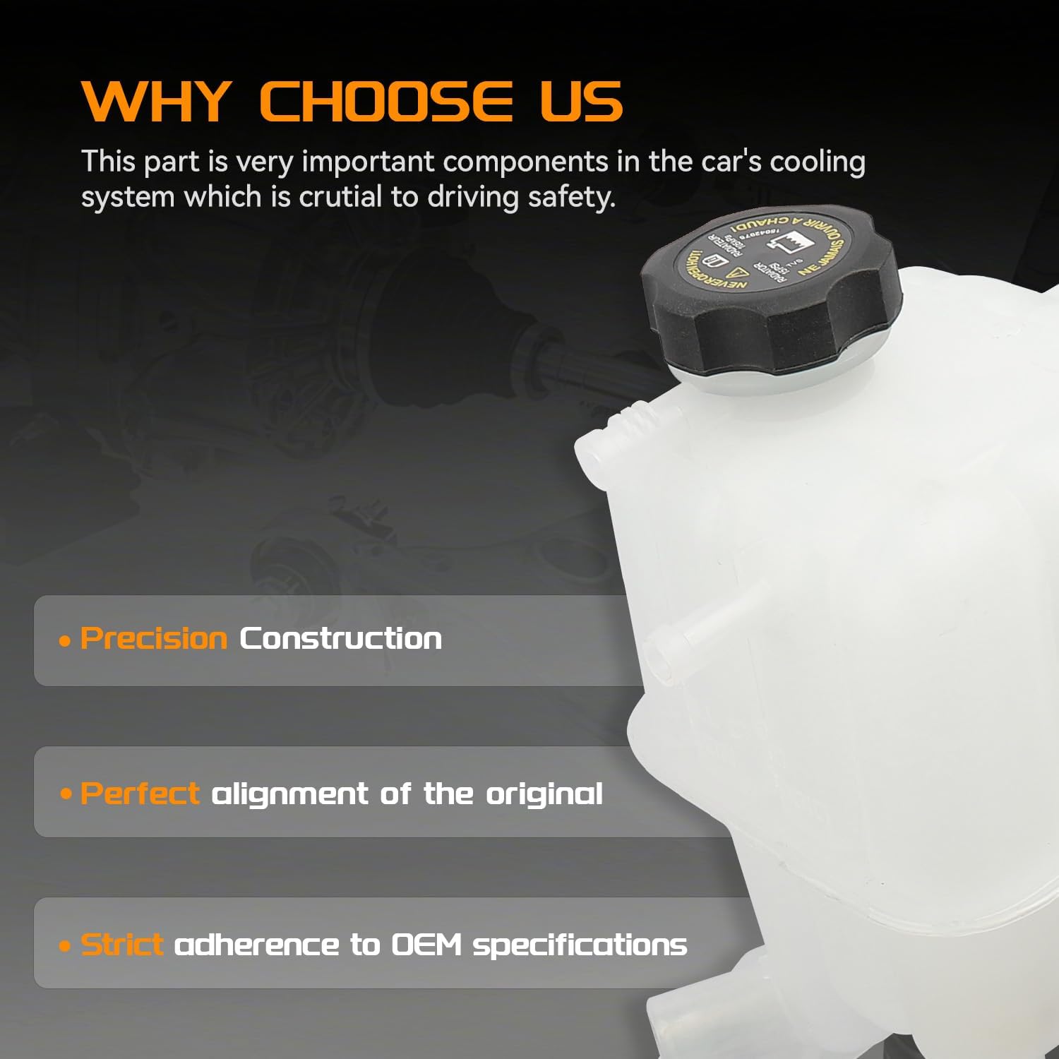 Coolant Reservoir with Cap for 2000 2001 2002 2003 2004 2005 2006 for Chevy Tahoe; 1999-2007 for Chevy Silverado; 2000-2006 for GMC Yukon Coolant Reservoir with Cap