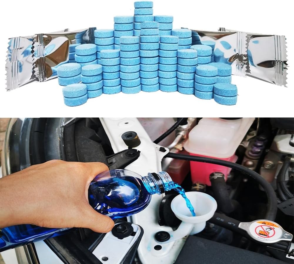 300 Pcs Car Windshield Wiper Fluid Tablets,Windshield Washer Fluid concentrate Tablets,1 Pack Makes 315 Gallons,1 Piece Makes 1.05 Gallons(Winter: Use With De-icer or Methanol)