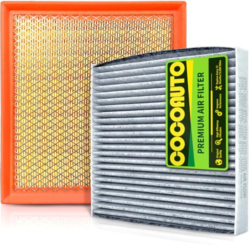 COCOAUTO Engine & Cabin Air Filter Kit for Highlander 3.5L 2.7L Gas (2014-2019), Sienna 3.5L 2.7L Gas (2011-2020), Camry V6 3.5L Gas Only (2012-2017), 178010p050, 8713930040 (Not for Camry 2.5L)