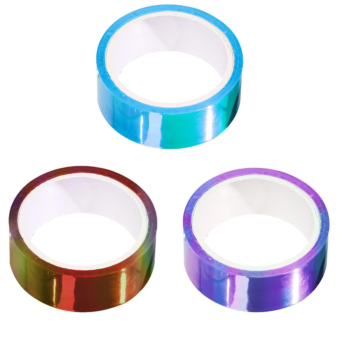 SYGA Pack of 3 Rainbow Laser Tape Stationery Hand Account Color Decoration Waterproof Tape Student Diy Hand(RED-PURPLE-BLUE)-image-40