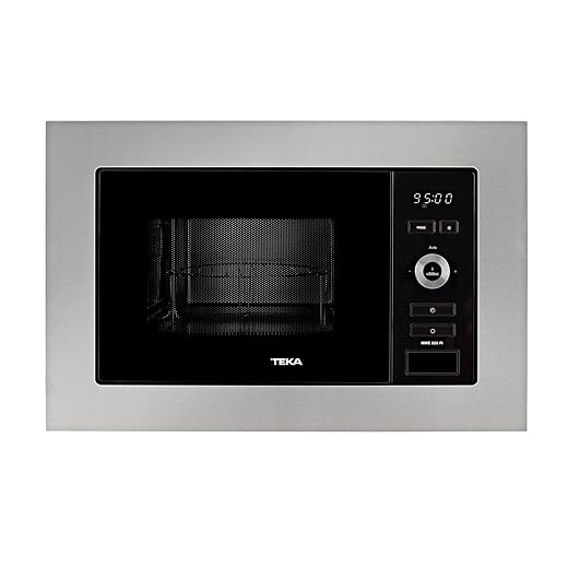 Teka MWE 225 FI - Microondas Integrable con Grill, Capacidad 20 L, 5 Niveles de Potencia, Salida 800 W, Microondas con Grill 20 L, Plato giratorio 24,5 cm, Acero Inoxidable, Color Negro