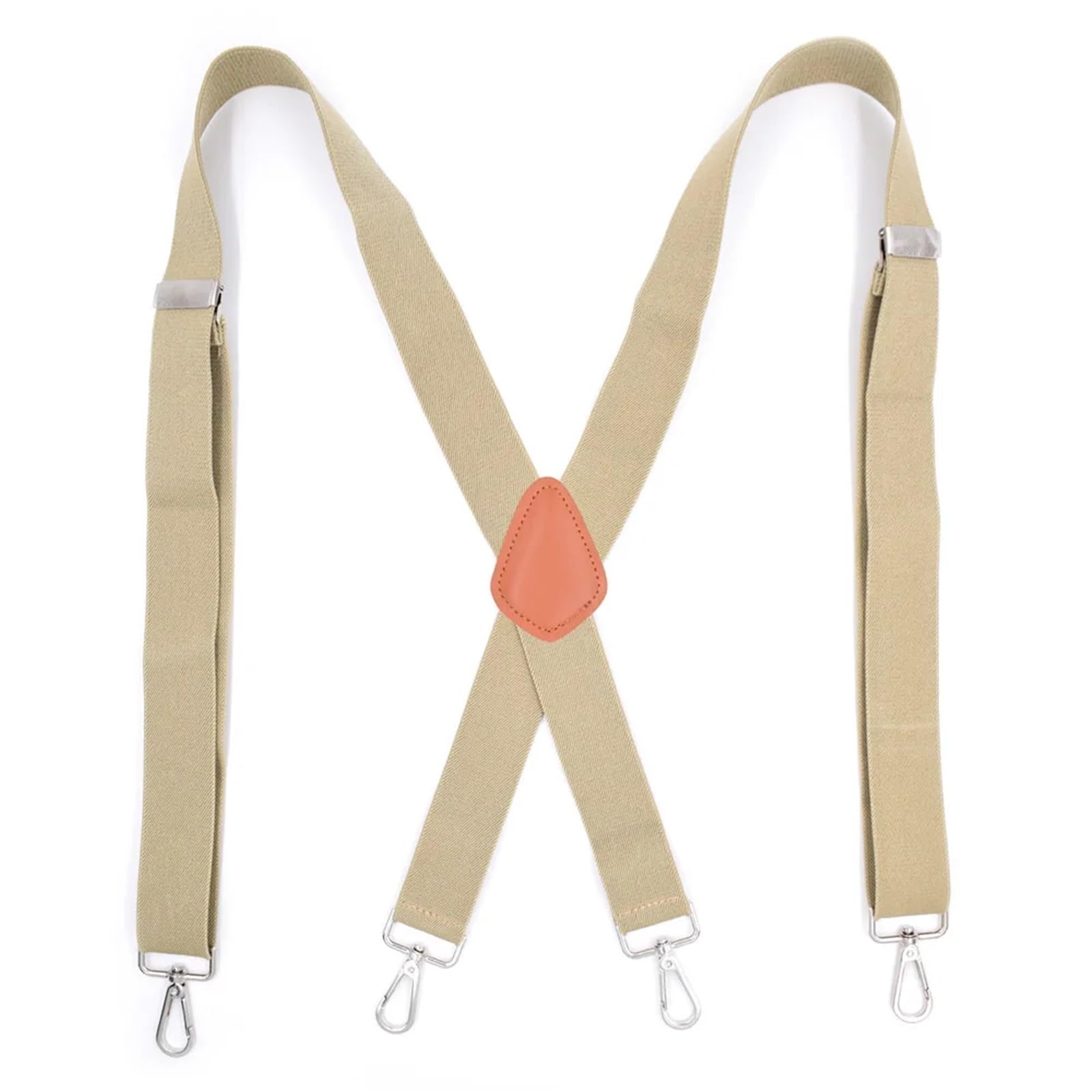 Lot de 2 bretelles for homme, 3,5 cm, dos croisé, 4 crochets pivotants en métal, élastiques réglables for pantalon Pour Pantalon