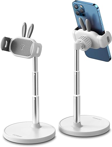 OATSBASF Lindo soporte de chat, soporte de teléfono celular ajustable en ángulo para escritorio, soporte de teléfono Kawaii para grabación,