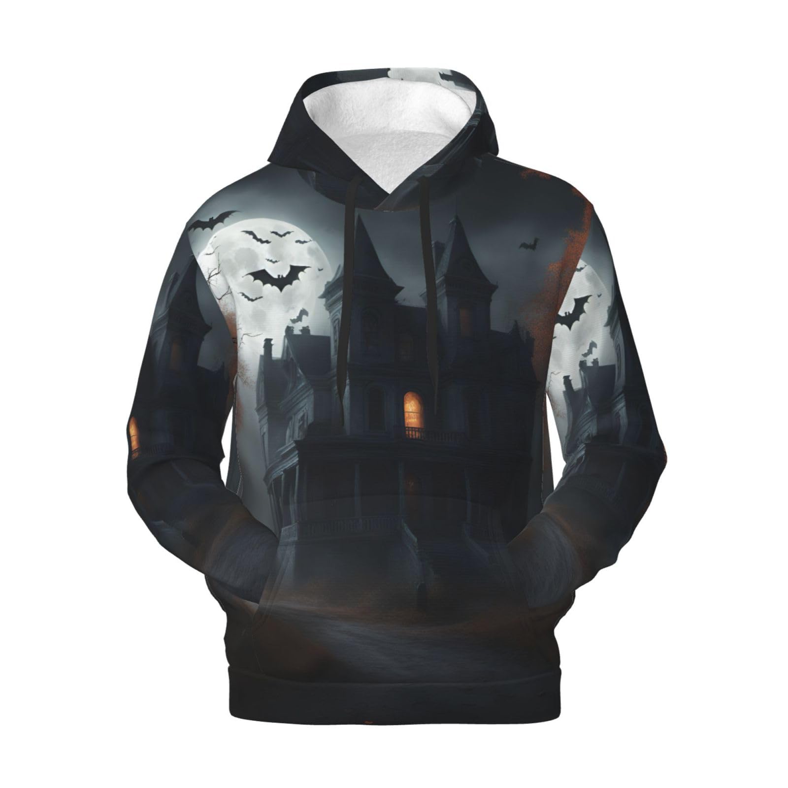 Pull léger à capuche noir pour homme taille 3XL imprimé Halloween