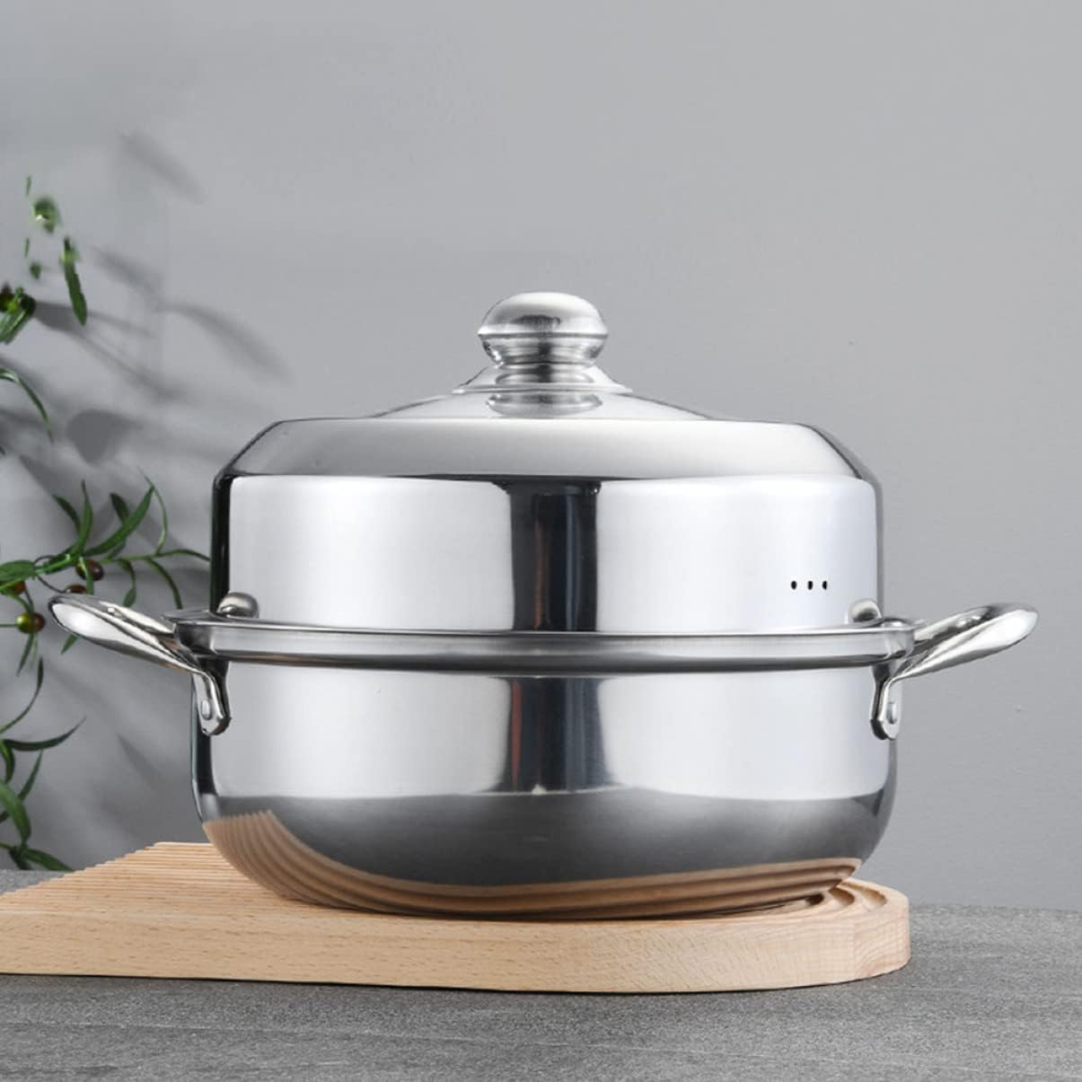 STOBAZA Multi-use Stainless Steel Steamer Pot Double-layer Cooking Tool for Soups and Vegetables Kitchen Steamer with Lidded Design for Home Chefs