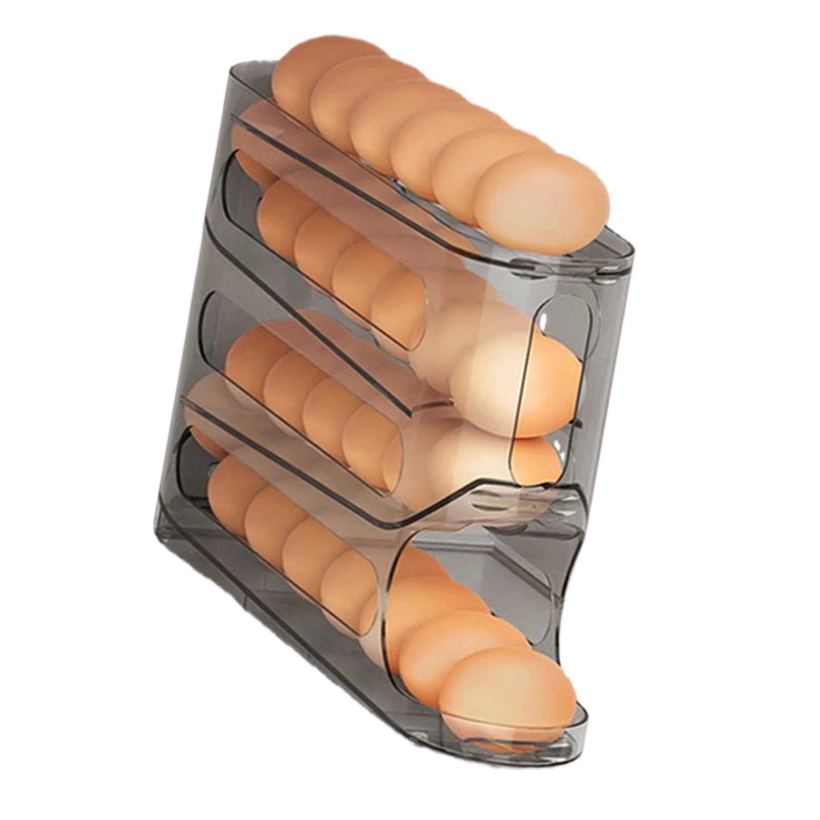 LUCKGONI 4 Tiers Eggs Holder Organizers With Slide For Efficient Refrigerator Storage And Space Saving