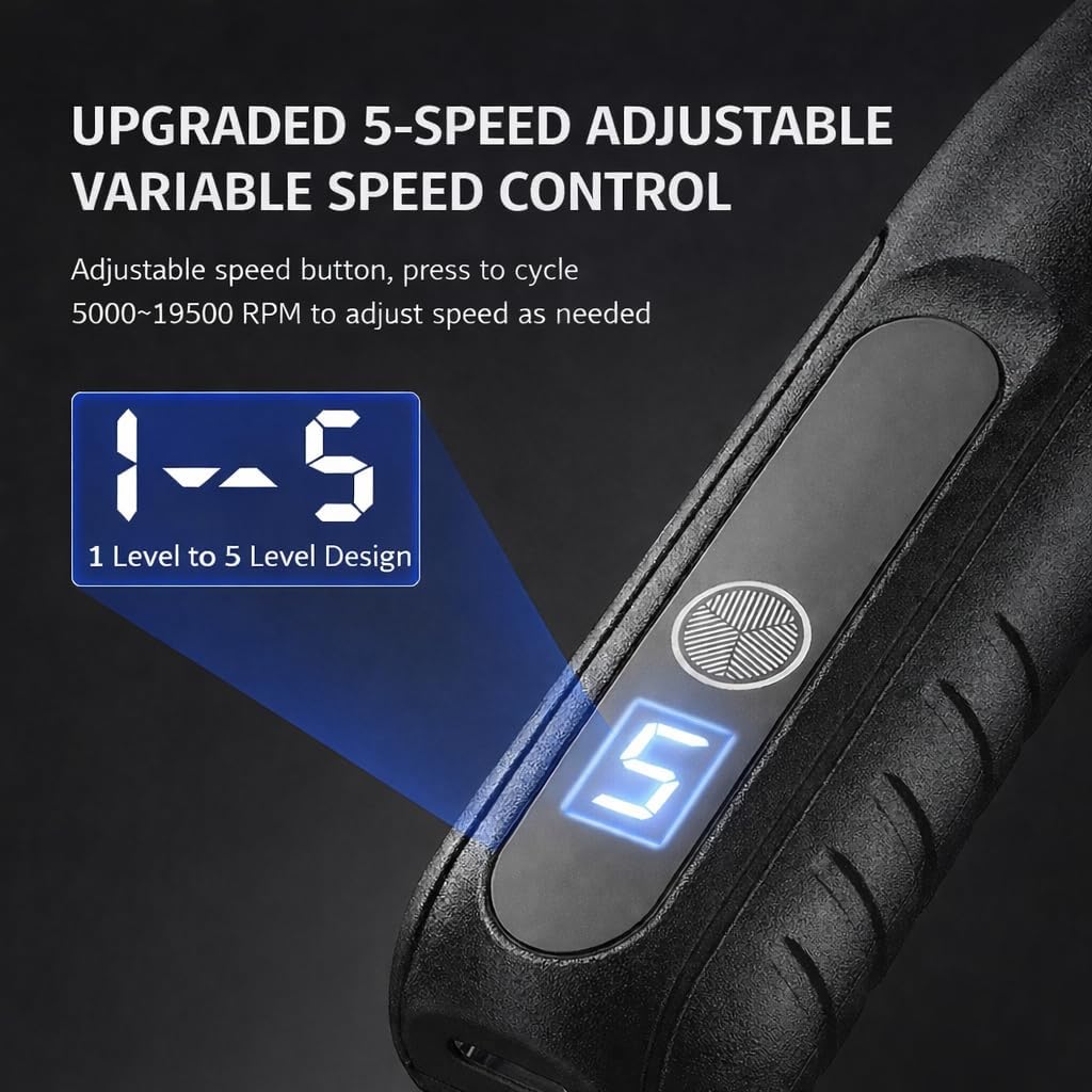 Cordless Rotary Tool, 5-Speed Mini Rotary Tool Kit with 138 Accessories, 3.7V Type-C Charging & LED Light, Multi-Purpose for Engraving Sanding Polishing Drilling DIY Crafts Wood Metal Resin