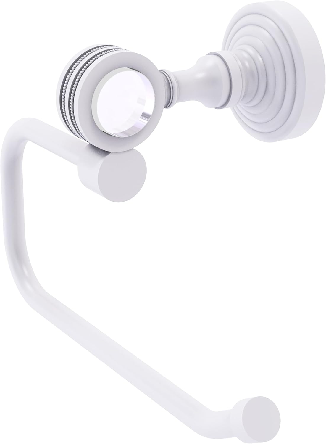 Allied Brass PG-24ED-WHM Pacific Grove Collection European Style Toilet Tissue Holder with Dotted Accents, Matte White