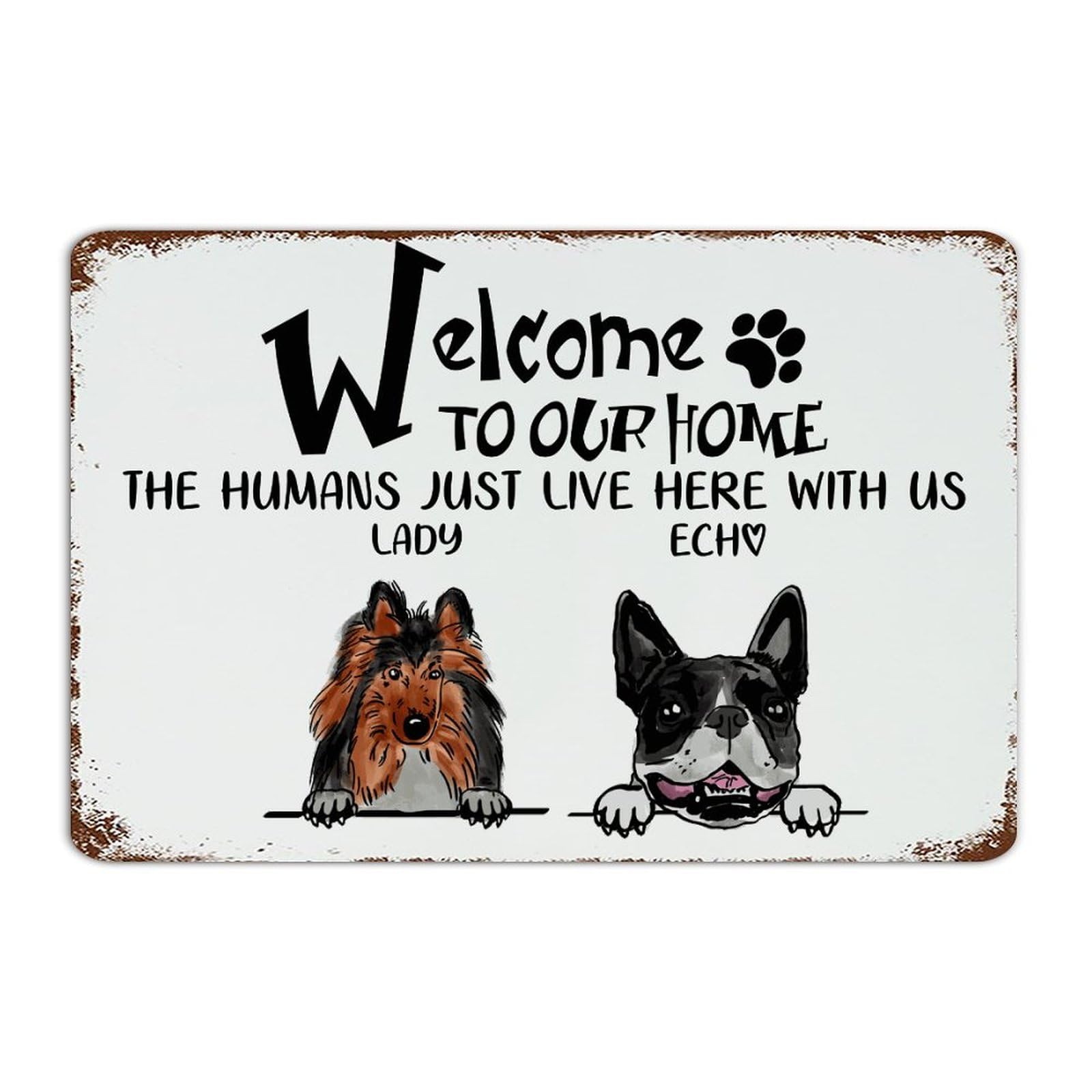 Panneau déco Welcome to Our Home plaque métal suspendre 30x45cm