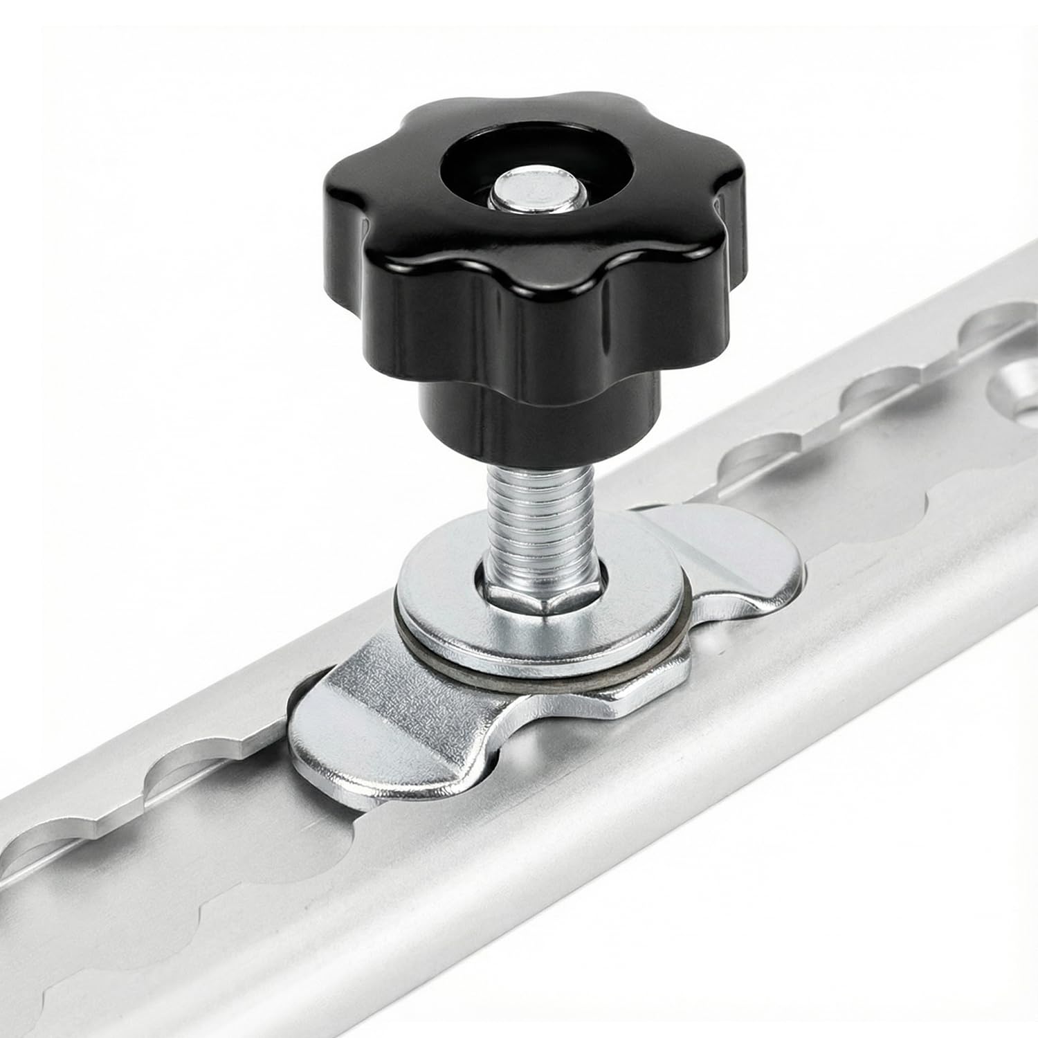 QWORK® 12 pièces d'accessoires de vis M8x45 avec vis à Main pour Rails de retenue Airlineschiene - Accessoire de Finition adapté pour Un diamètre de Trou de 20mm