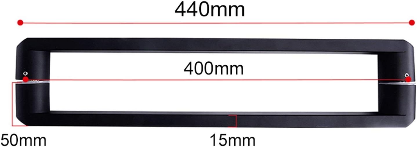Replacement Shower Glass Door Handle, Black Pull Push Door Handle Sets, Hole-to-Hole Installation/400Mm