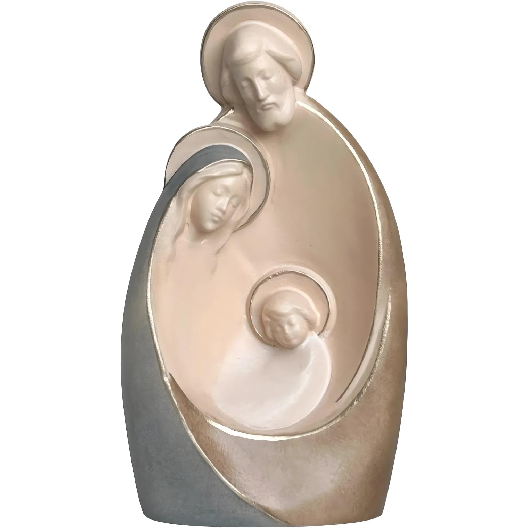 Sainte famille de la vallée Gardena en bois peint à la main Dolphes