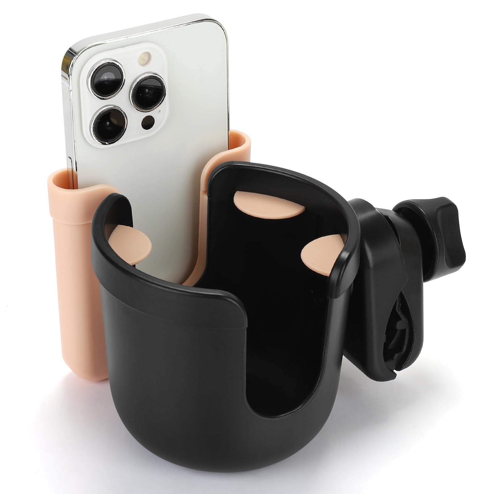 Accmor Wheelchair Cup Holder with Phone Holder, ﻿Cup Holder for Walker, Universal 360° Rotatable Rollator Scooter Wheelchiar Cup Holder Attachment Accessory