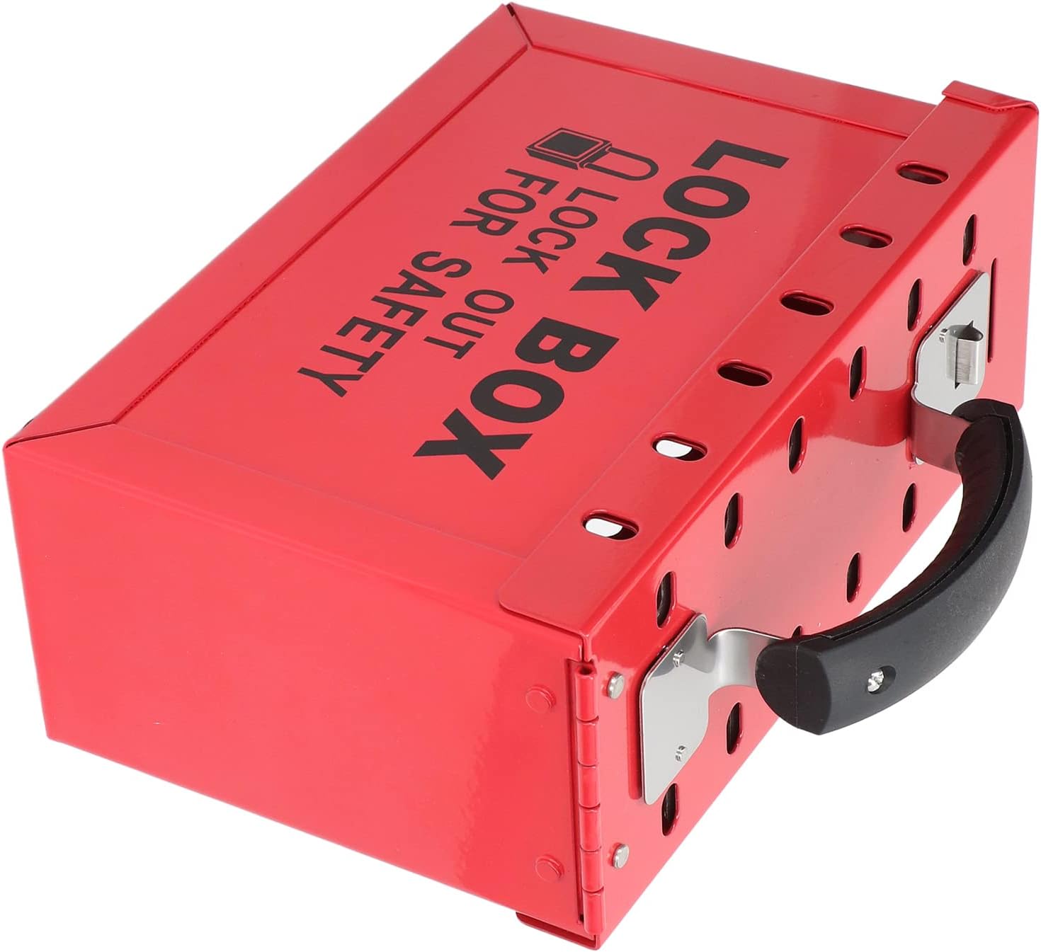 Lockout Tagout Lock Box, Group Safety Padlock Rack with 12 Slots for 12 Locks, Safety Tagout Lockout Station for Group Lockout Hasps, Lockout Tags, Circuit Breakers