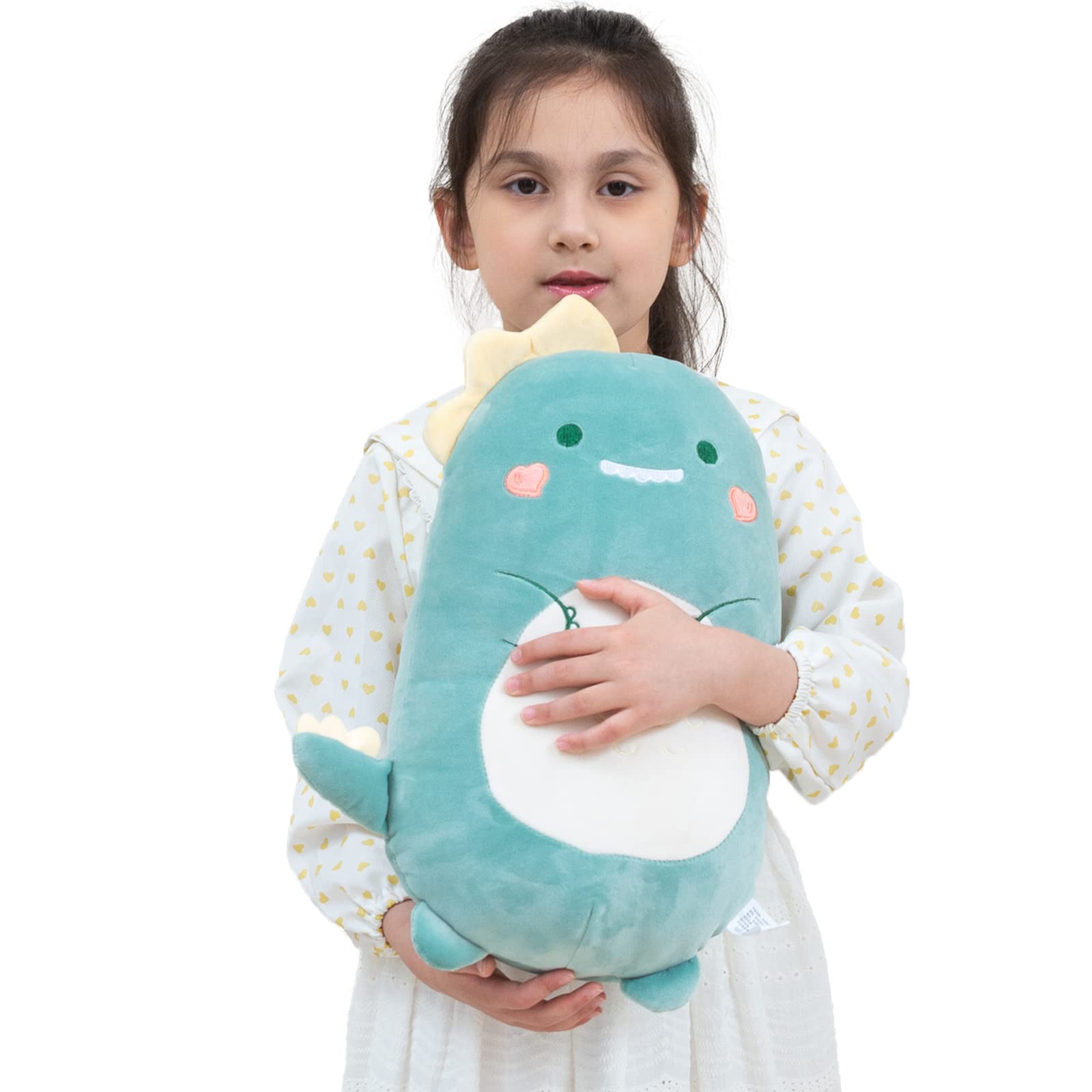 Kekeso Dinosaur Plush Hugging Pillow Cute Stuffed Animal Plush Toy Throw Pillow Soft Cartoon Plushie Sleeping Pillow for Kids(Dinosaur, 45cm/17.71in)