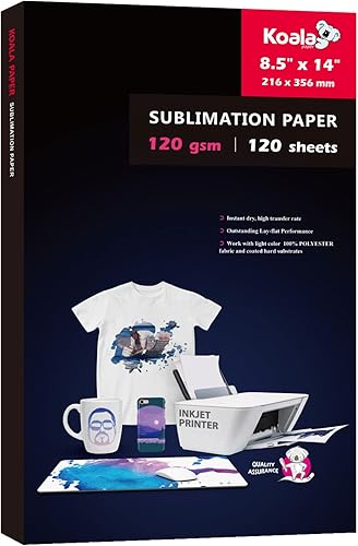 Miniatura 10 de Koala - Papel de sublimación de 13 x 19 pulgadas, 120 hojas para personalizar tu regalo, compatible con tinta de sublimación de impresora de