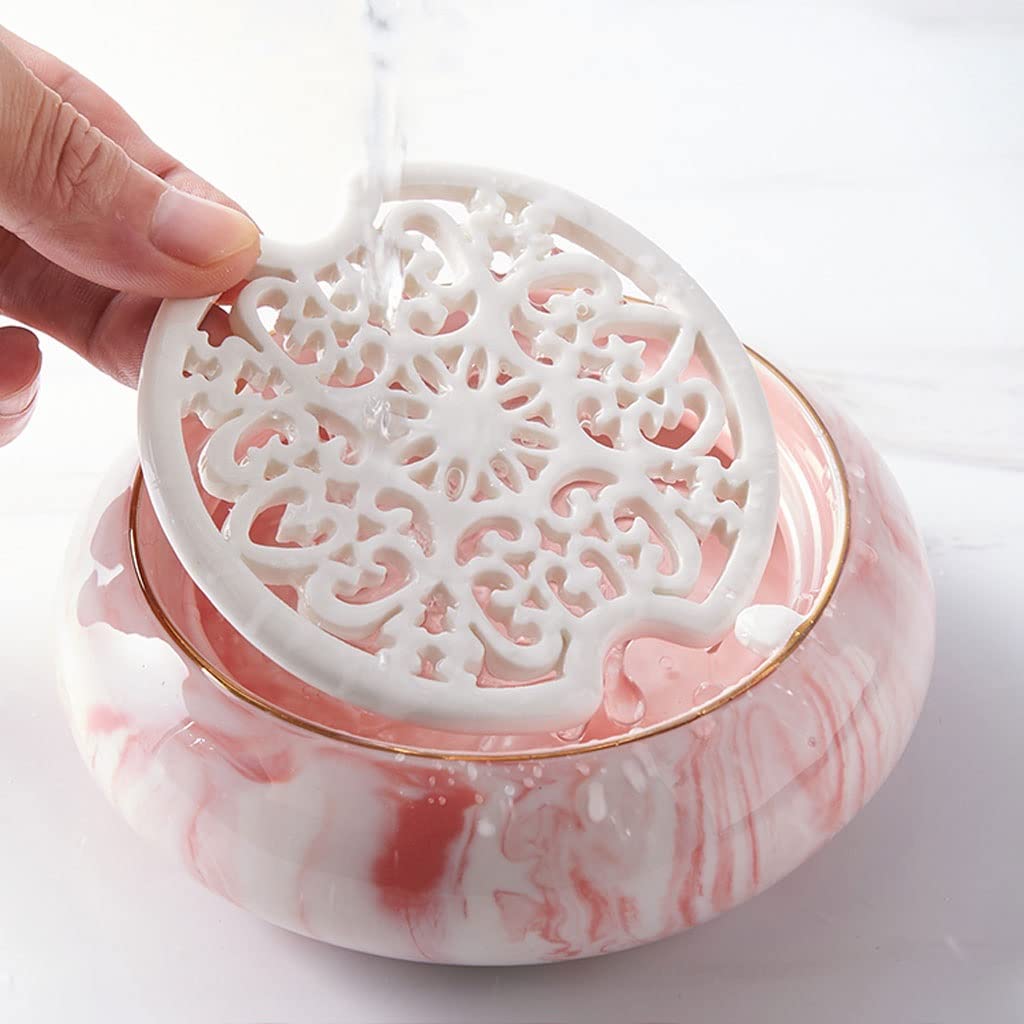 Jabonera Autodrenante Estilo nórdico Drenaje de cerámica Caja de jabón con encimera de encimera cubierta de lavabo interior Cocina Creativa Simple baño baño Sojúcamine Jabonera Jabonera Guardar