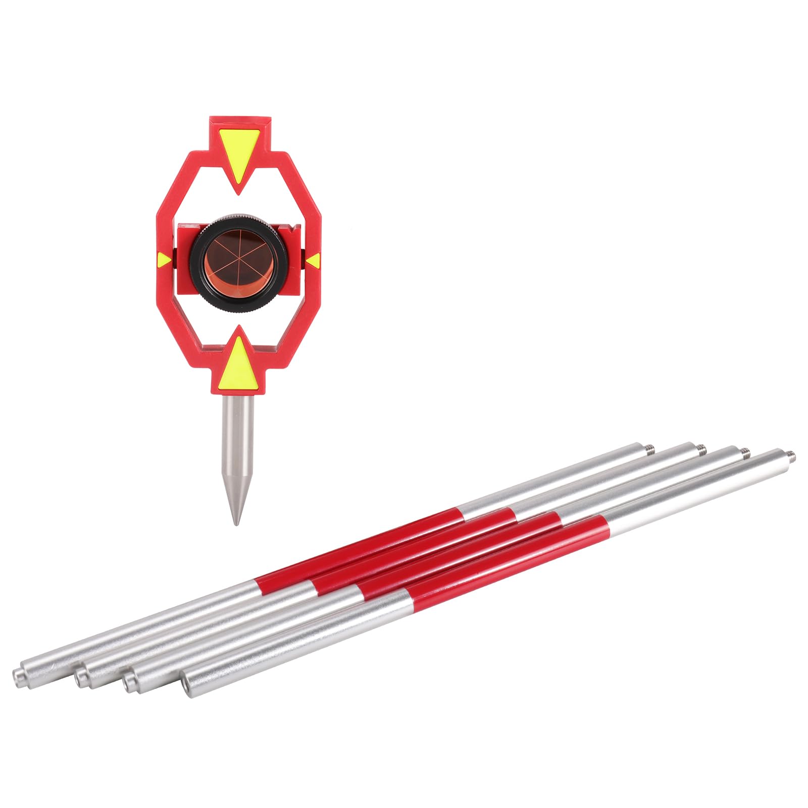 SMTOER Mini Prism Reflector with 4 Rods, Constant 17.5 mm Offset for Swiss Total Station | Copper-Coated Surveying Prism Mini Prism Set (SP063B)
