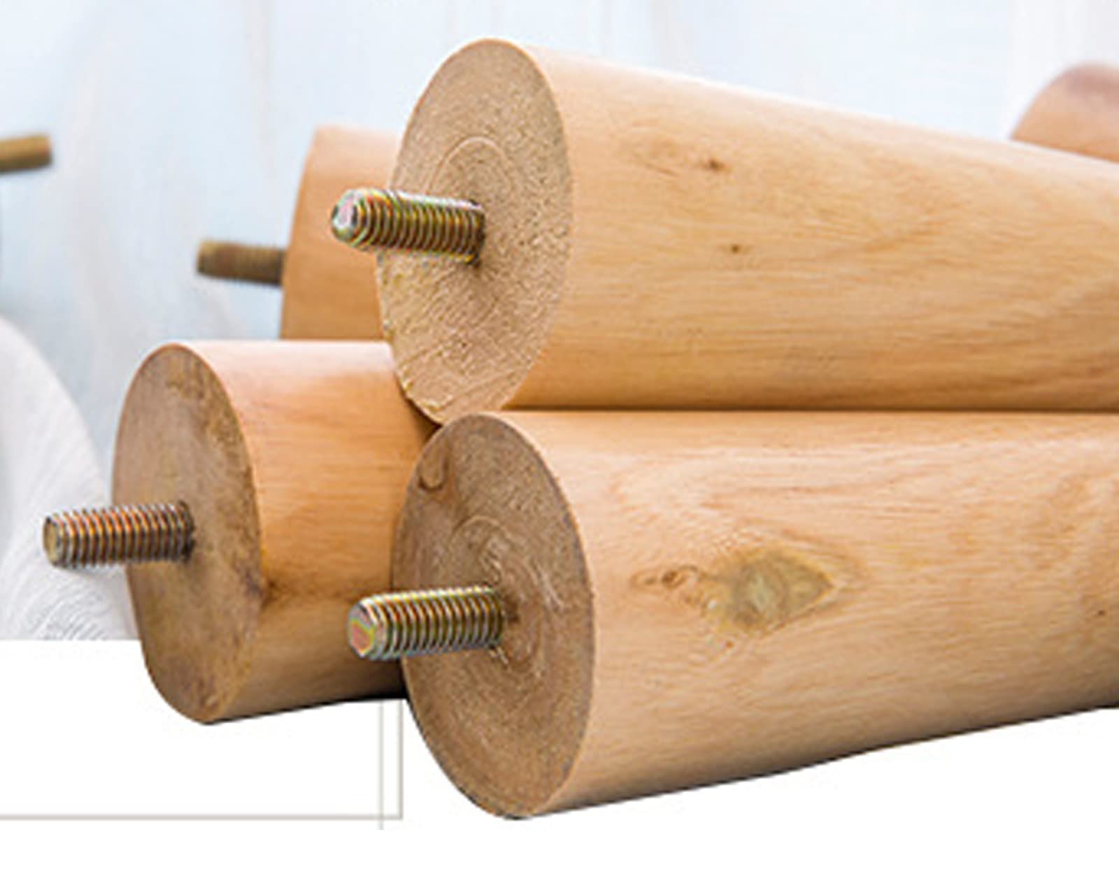 MidCentury Moderne konische Ersatzbeine aus Holz, 40 cm, mit M8-Schraube für Tische, Sofas, Stühle und Design, 4 Stück