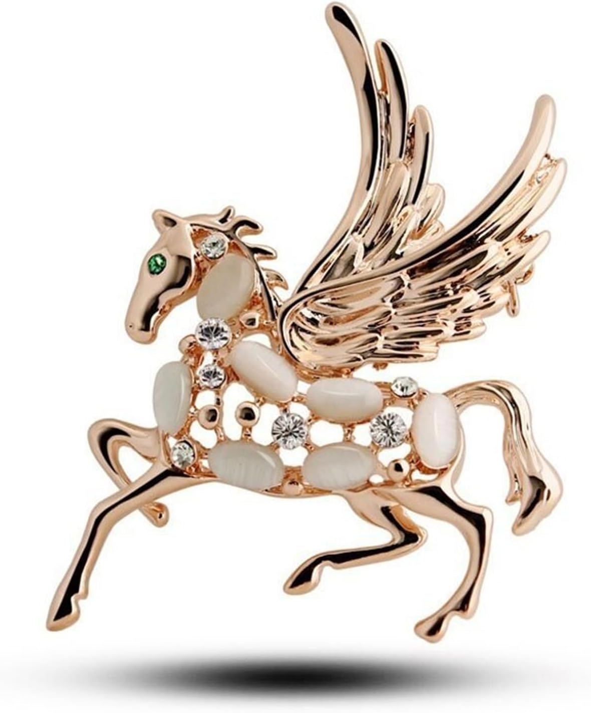 Flying Horse Brooches Pin for Women Men Vintage Rhinestone Pin Race Horse Brooch Austrian Crystal Animal Decor Jewelry