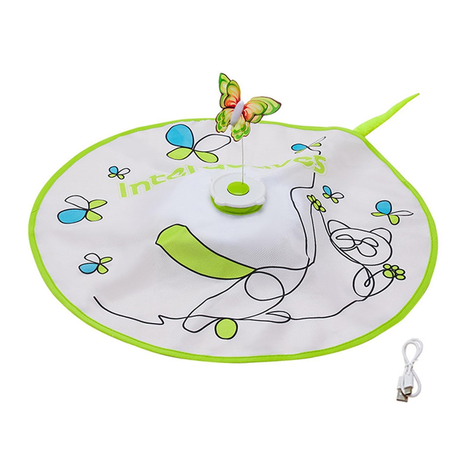 Juguete Interactivo para Gatos, Juguete Eléctrico Giratorio con Plumas para Gatos, Mariposa Ligera Y Aleteante para Entrenamiento de Persecución Y Jue