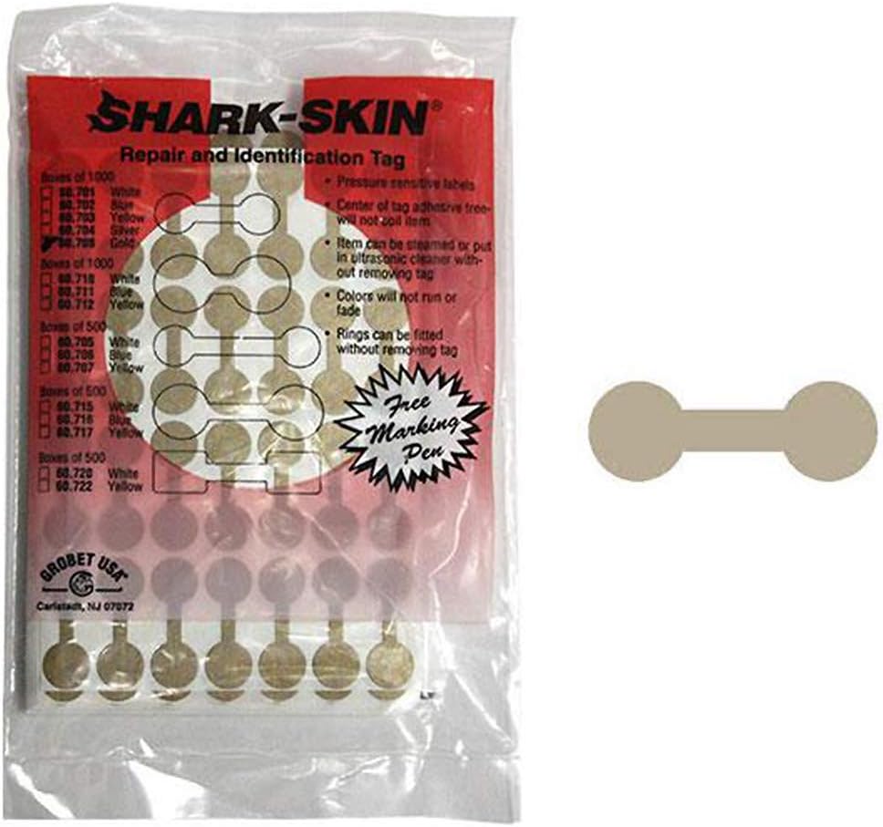 Shark-Skin 1000Pc Gold Price Tag Sticker Barbell Jewelry Display Round Dumbbell