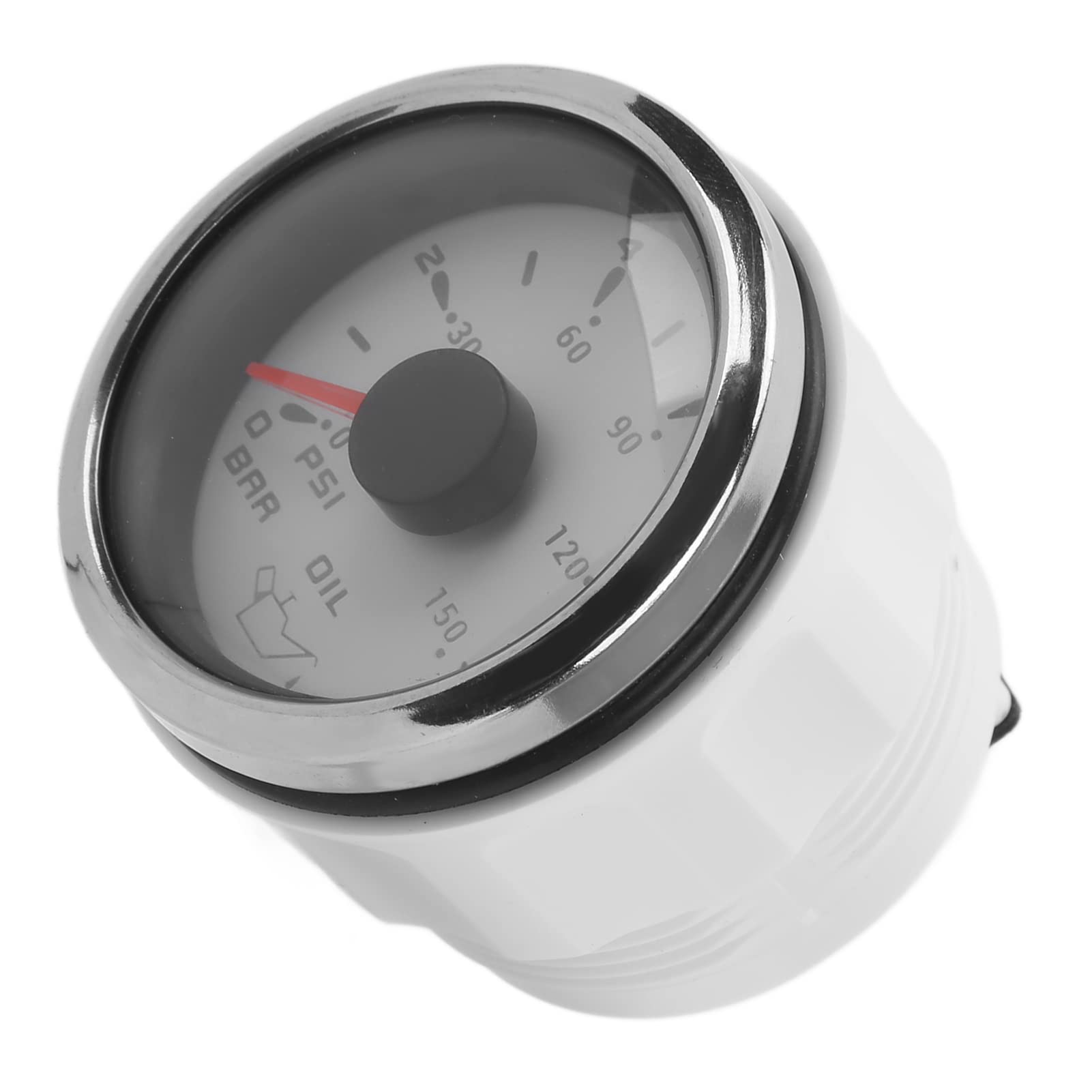 Indicatore di Pressione del Carburante, Indicatore di Pressione Dell'olio 52mm/2.0in 10‑184Ω Retroilluminazione Colorata Regolabile Universale per Auto e Barche(bianco) Manometro dell'olio Manometri