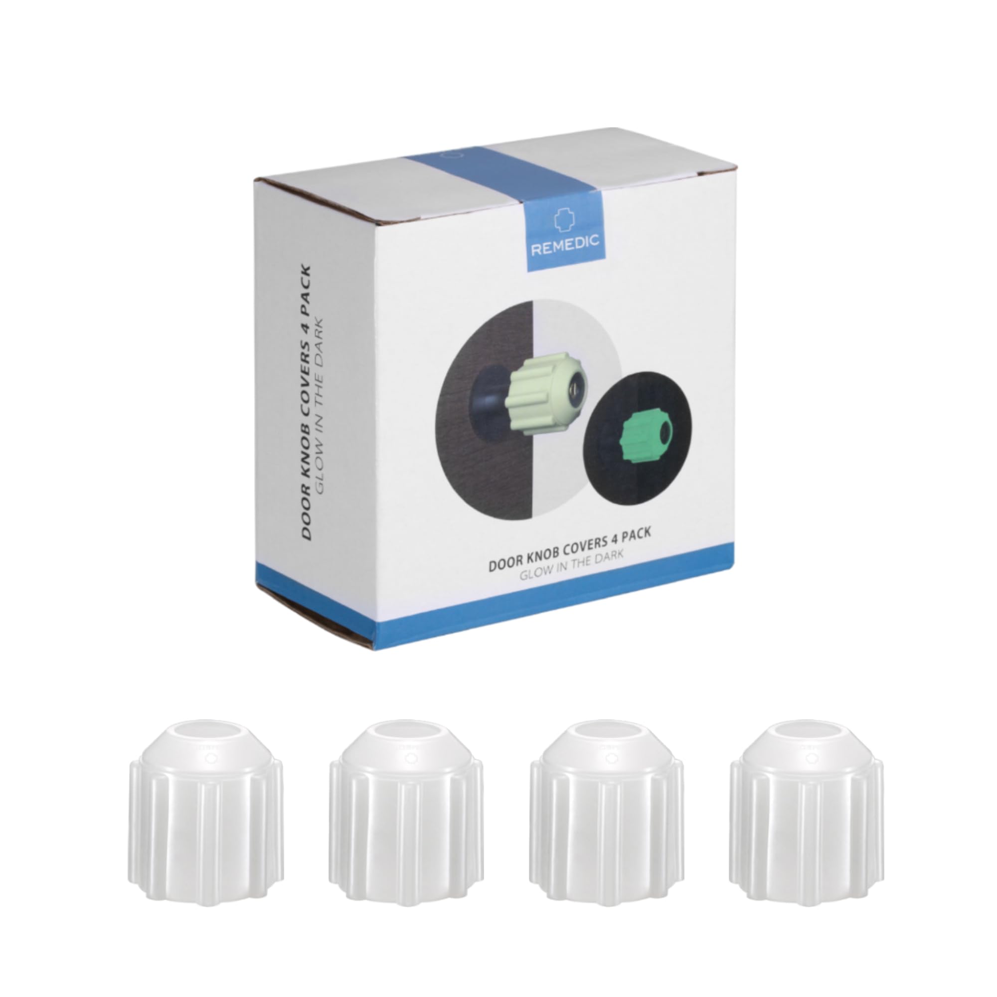 remedic Non Slip Door Knob Covers - Glow in The Dark - Set of 4 for Better Grip, Static-Free, Arthritis-Friendly, Ideal for Seniors & Nighttime