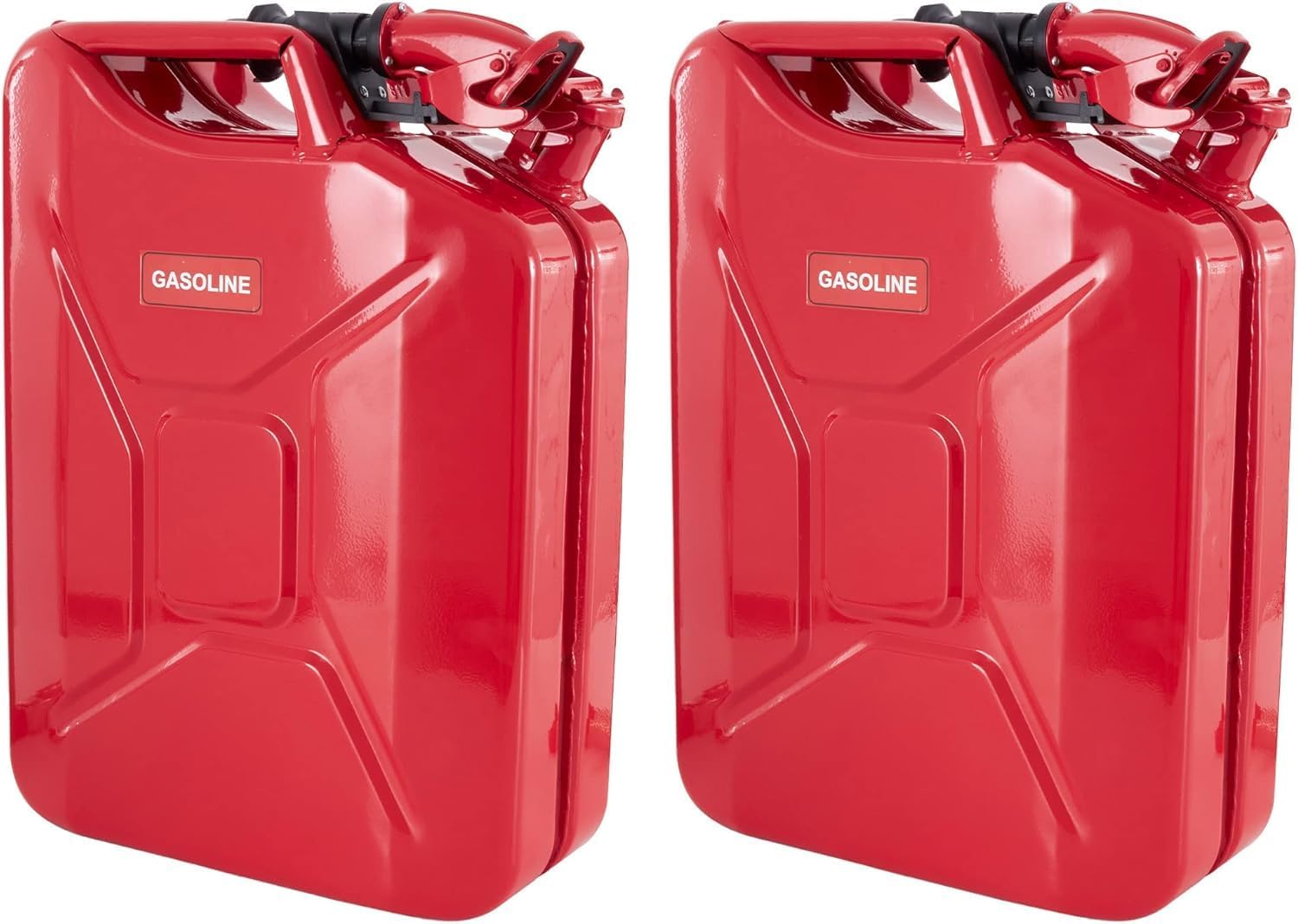 2) Wavian 3009 5.3 Gallon 20 Liter Authentic CARB Jerry Can with Spout, Red