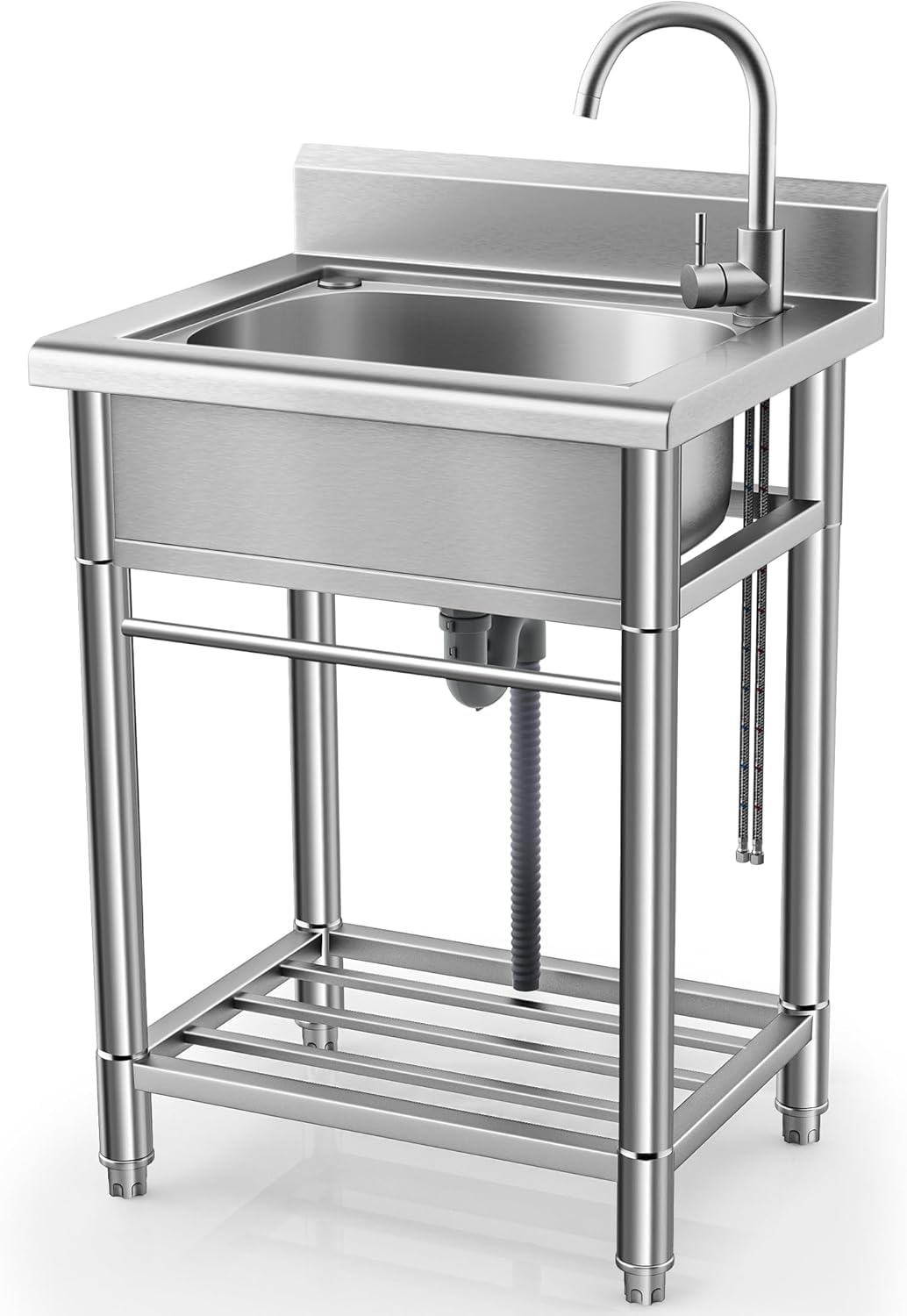 Utility Sink Free Standing Single Bowl Kitchen Sink with Cold