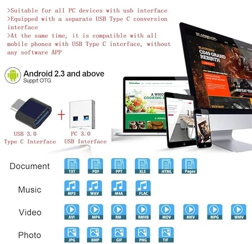 2Tb Type C Flash Drive 3.0 Usb Flash Drive Usb Memory Stick With Keychain Dual Usb Thumb Drive Photo Stick Jump Drive For Smartphones, Computers, Tablets, Pc Data Storage (2Tb) #TOP1