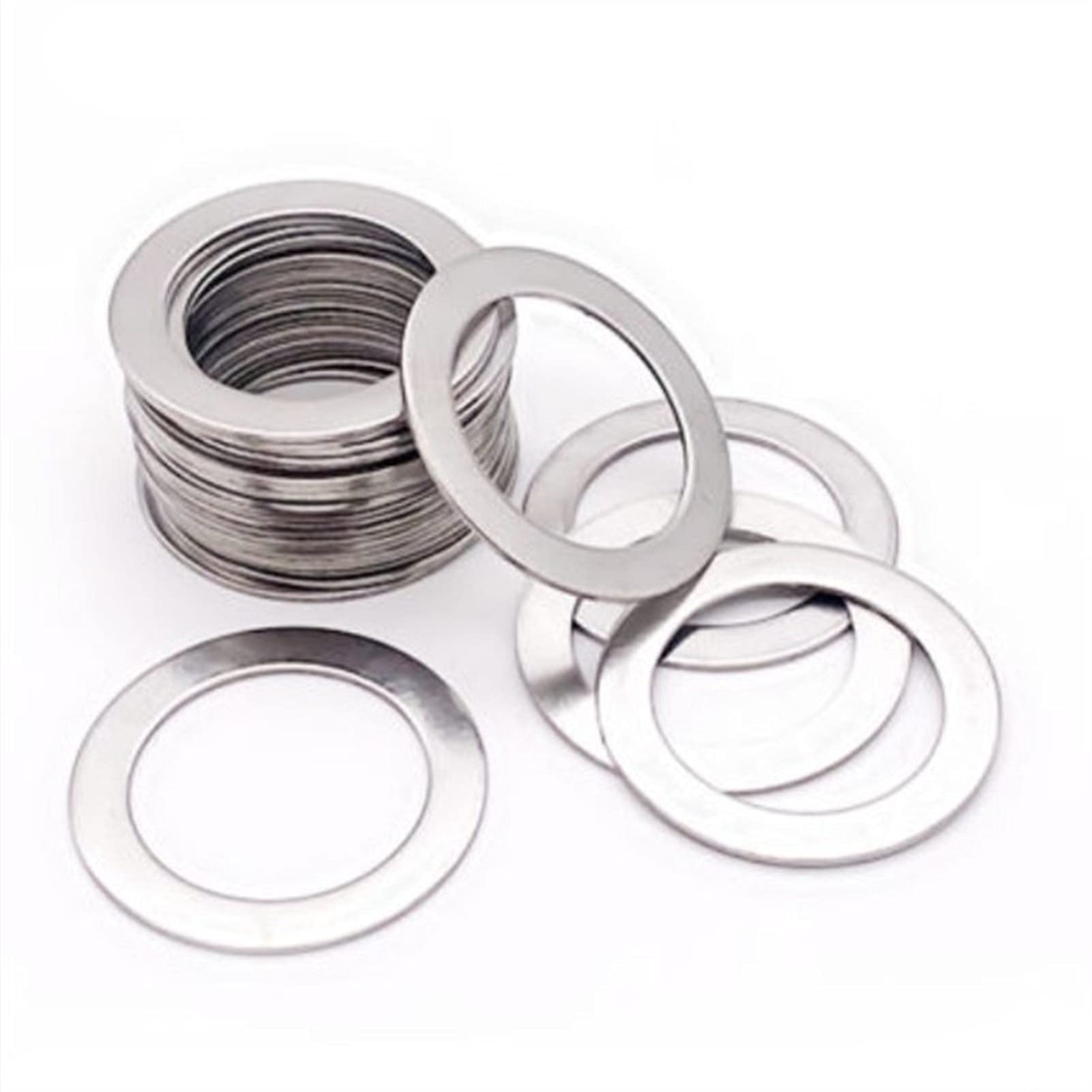 Lnanqing-Dichtscheibe 100 Teile Dicke 0,3mm Flache Waschmaschine ultradünne Dichtung dünne Scheibe Waschmaschine 304 Edelstahl M3-M18, fest und langlebig (Inner Diameter : M13X19X0.3)